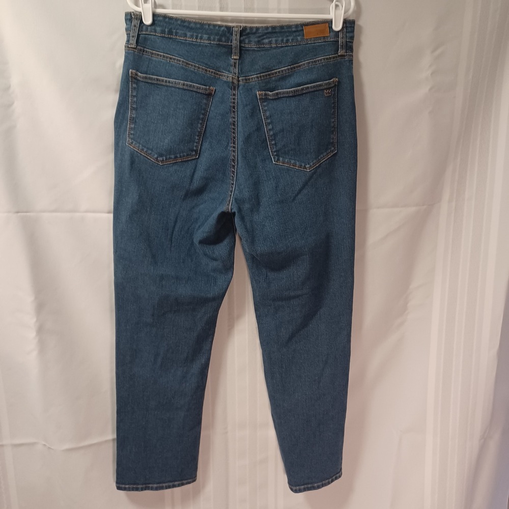 Crown & Ivy Jeans Womens 12 Blue High Rise Vintage Straight DCIB230-ANDβ Denim
